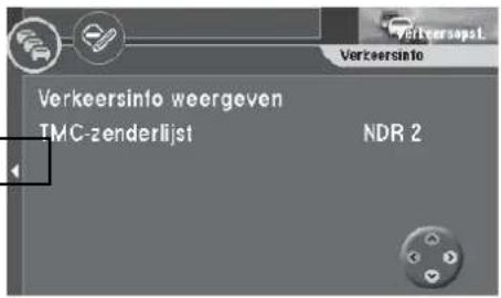 Verkeersinfo weergeven TMC-zenderlijst NDR 2