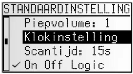 VDO DAYTON MS 4200 RS - Menu "STANDAARDINSTELLING" - 1