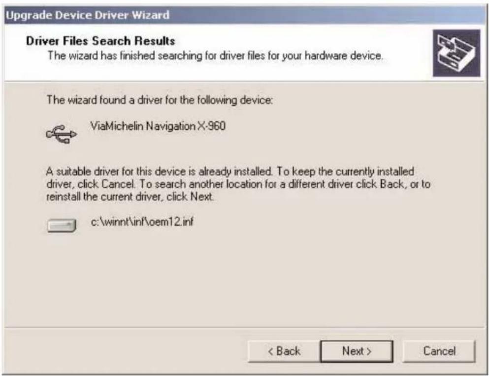 VIAMICHELIN X-970T - Installatie van de stuurprogramma's in Windows 2000 - 5