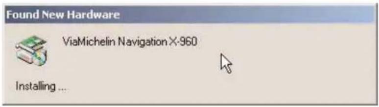 Found New Hardware ViaMichelin Navigation X-960 Installing ...