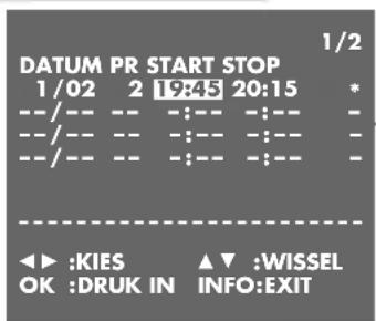 GRUNDIG Barcelona SE 9102 - Opnamegegevens wijzigen - 2