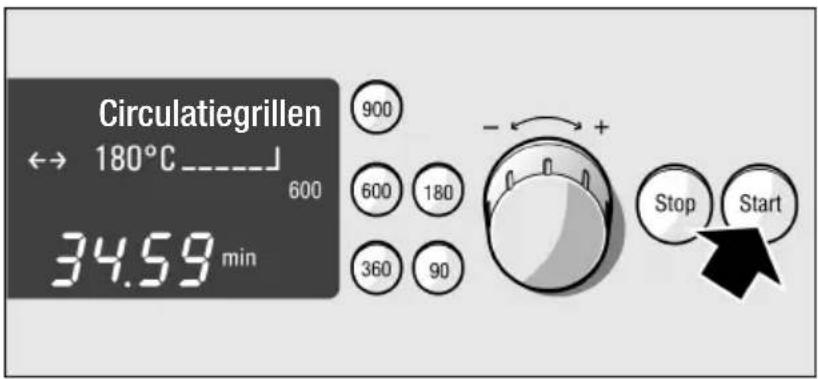 Circulatiegrillen ↔ 180°C ---- 600 34.59 min 900 600 180 360 90 - + Stop Start