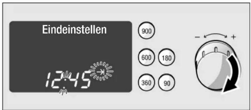 Eindeinstellen 12:45 900 600 180 360 90 - +