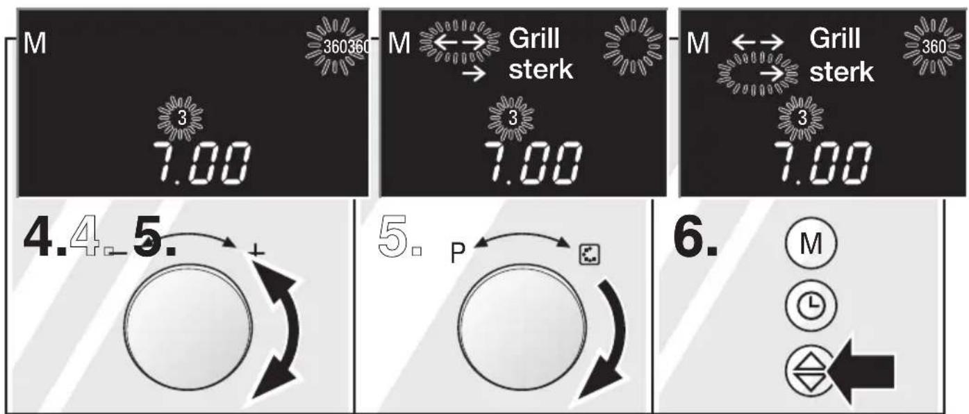 M 360360 7.00 M ↔ → Grill sterk 3 7.00 M ↔ → Grill sterk 3 7.00 4.4.5. 5. P 6. M ←→ ←→ Grill sterk 360