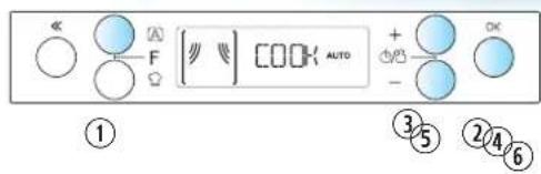 << F F [ ] COOK AUTO + - OK ① ③⑤ ②④⑥