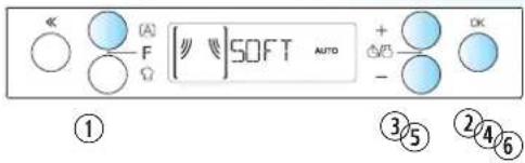 (A) F SOFT AUTO + - OK ① ③⑤ ②④⑥