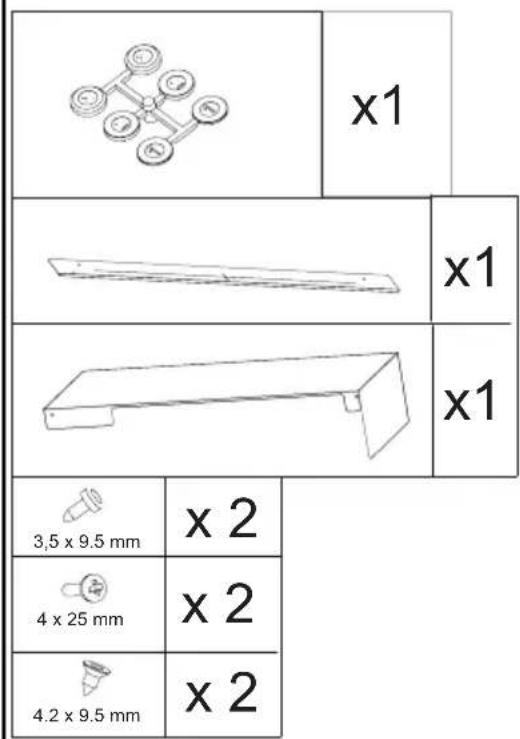 x1 x1 x1 x1 3,5 x 9.5 mm x 2 4 x 25 mm x 2 4.2 x 9.5 mm x 2