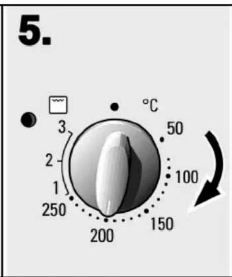 5. 3 2 1 250 200 150 100 50 °C