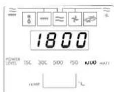1800 POWER LEVEL ISC 30C 500 750 1000 1A11 LAMP ℃