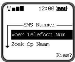 SMS Nummer Voer Telefoon Num Zoek Op Naam Kies?