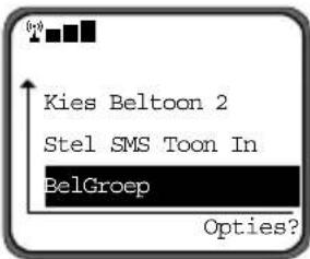 Kies Beltoon 2 Stel SMS Toon In BelGroep Options?
