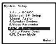 PIONEER VSX-826-K - Selecteer 'HDMI Setup' in het menu System Setup. - 1