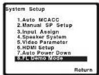 PIONEER VSX-826-K - Het FL Demo Mode-menu - 1