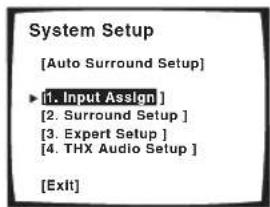 PIONEER VSA-AX10AI - Stel in op 'Input Assign' en druk op ENTER. - 1