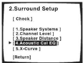 PIONEER VSA-AX10AI - Stel in op 'Acoustic Cal EQ' en druk op ENTER. - 1