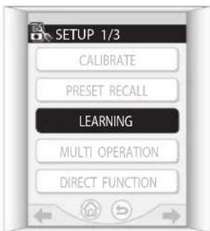 PIONEER VSA-AX10AI - Druk op de LEARNING toets in het afstandsbedienings-instelmenu. - 1