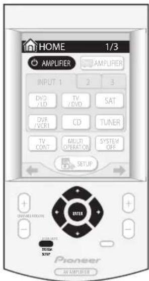 PIONEER VSA-AX10AI - Gebruik de afstandsbediening, druk op de AMPLIFIER toets op het aanraakscherm, en vervolgens op de SYSTEM SETUP toets. - 1