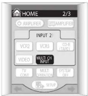 PIONEER VSA-AX10AI - Druk op de MULTI CH INPUT toets in het HOME menu ( )scherm van de afstandsbediening. - 1
