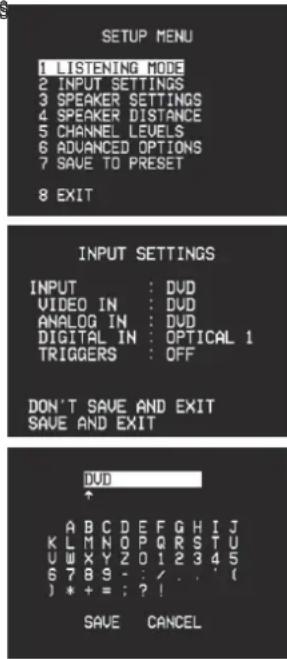 NAD T 773 - INPUT SETTINGSINPUT SETTINGS - 1