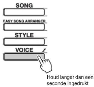 SONG EASY SONG ARRANGER STYLE VOICE Houd langer dan een seconde ingedrukt