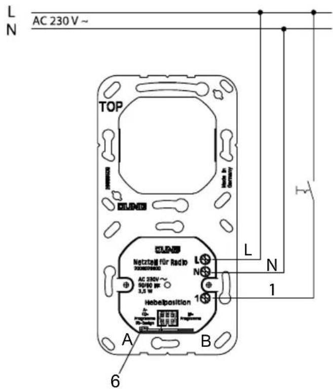 L N AC 230 V ~ TOP Hebelposition A B 6 L N 1