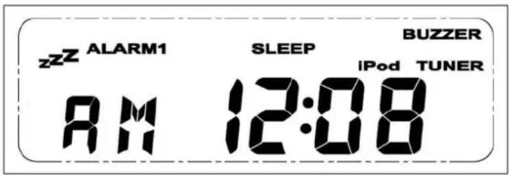zzz ALARM1 SLEEP BUZZER iPod TUNER AM 12:08