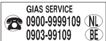 GIAS SERVICE 0900-9999109 NL 0903-99109 BE