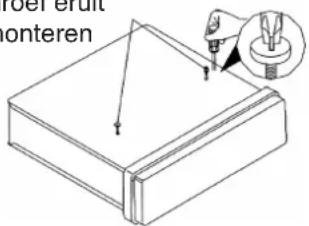 MEDION MD 41681 - Schroef verwijderen alvorens te installeren Alvorens u het toestel installeert, eerst de twee schroeven verwijderen. - 1