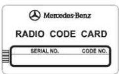 BECKER Mercedes Benz Audio 10 - CODE - 1
