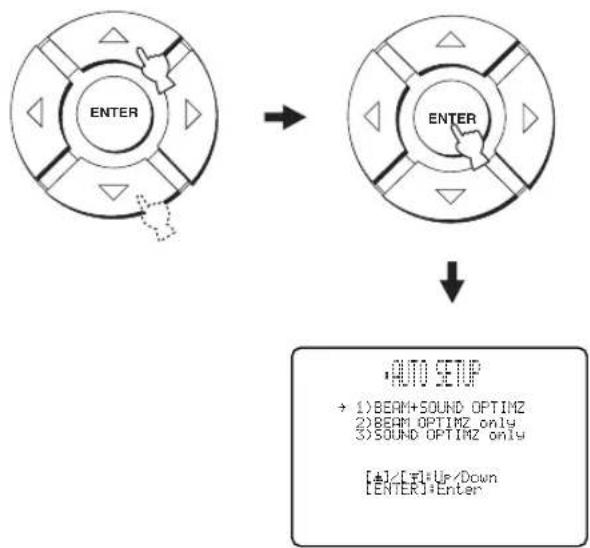 YAMAHA YSP-1100 B - Druk op /△op de afstandsbediening, selecteer AUTO SETUP en druk vervolgens op ENTER. - 1