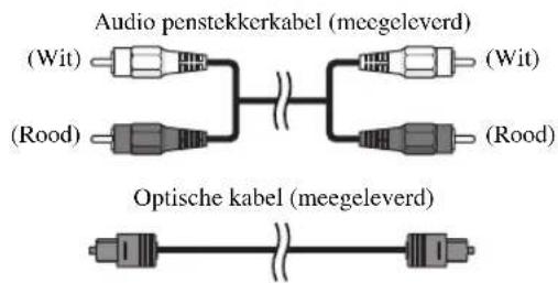 Audio penstekkerkabel (meegeleverd) (Wit) (Rood) (Wit) (Rood) Optische kabel (meegeleverd)