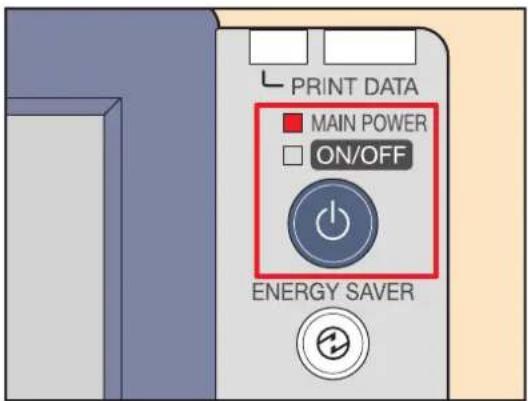PRINT DATA MAIN POWER ON/OFF ENERGY SAVER
