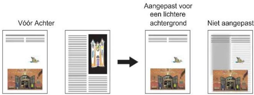 Vóór Achter Aangepast voor een lichtere achtergrond Niet aangepast