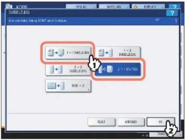 TOSHIBA E-studio 6550C - Selecteer de gewenste modus en druk vervolgens op [OK]. - 1