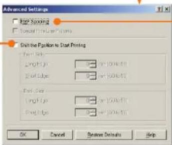 Advanced Settings Base Spacing Show the Position to Start Printing Left Shift: Long Shift: 0 mm (30.0x51) Short Edge: 0 mm (30.0x51) Left Outer: Long Outer: 0 mm (30.0x51) Right Edge: 0 mm (30.0x51) OK Cancel Reset Defaults Help