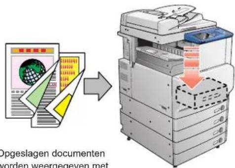 Opgeslagen documenten worden weergegeven met