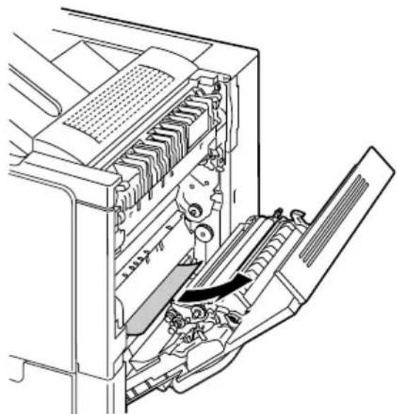 KONICA MINOLTA Magicolor 5440DL - Oplossen van een storing in het mediumtransport in lade 1 - 3