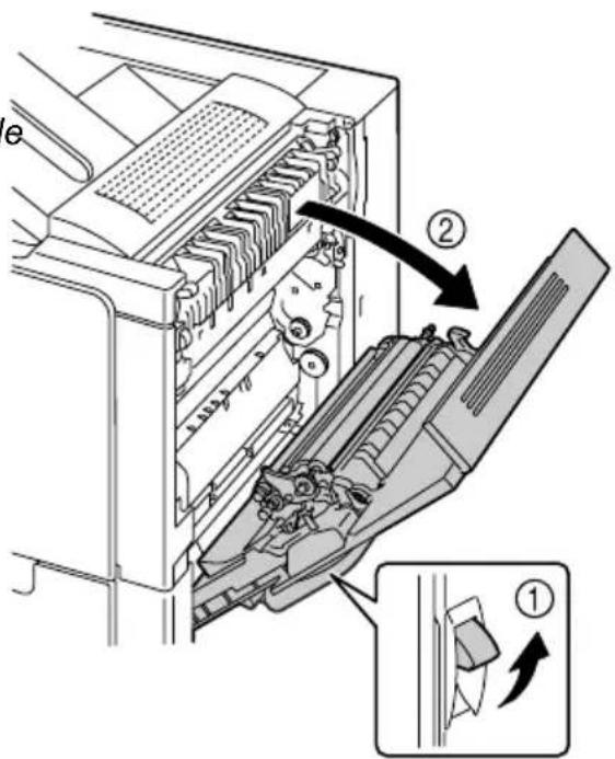 KONICA MINOLTA Magicolor 5440DL - Oplossen van een storing in het mediumtransport bij de handmatige invoerlade en de transfer roller - 2