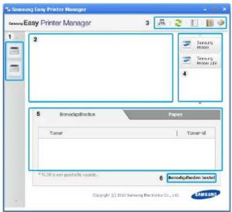 Samsung Easy Printer Manager Samsung Easy Printer Manager 1 2 3 4 5 Benedigdigheden Paper Turner Turner-ill * N. Off o een geschäfte wordt. 6 Benedigdigheden Textel Copyright: © 2010 Samsung Electronics Co., Ltd. SAMS BONIO