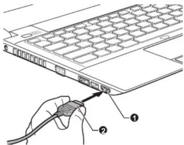 TOSHIBA Satellite R840 - De HDMI-uit-poort aansluiten - 1