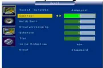 Vooral ingesteld Contrast Helderheid Kleuverzadiging Scherpte Tint Noise Reduction Klear Aangepast 50 50 50 50 6 Ann Standard
