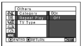 Others Category On Repeat Play Off TV Type etc ENTER RETURN PLAY