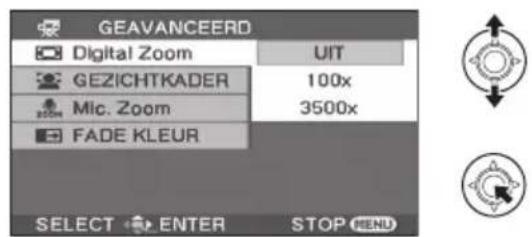 PANASONIC SDRH90EB - Selecteer de gewenste instelling en druk op de joystick om de keuze te bevestigen. - 1