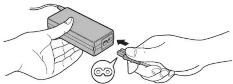 TOSHIBA Satellite Pro L870 - Sluit het netsnoer op de netadapter aan. - 1