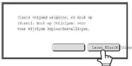 Plaats volgend originoel en druk op [Start]. Druk op [Wijzigen] voor voor wijzigen kopieerinstellingen. Letzen KlaarWijzijen