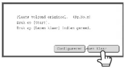 Plaats volgend origineel. (Pq.No.x) Druk op [Start]. Druk op [Lezen klaar] indien gered. Configurerer lezen klaar