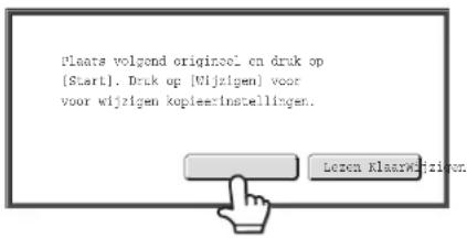 Plaats volgond origineel en druk op [Start]. Druk op [Wijzigen] voor voor wijzigen kopieexinstellingen. Lopen Klaarwijziger