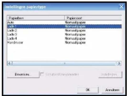 Océ CS172 - Papierbron selecteren - 2