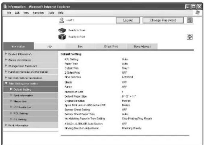 Océ CS250 - Print Setting Information - 1