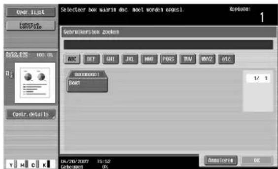 Océ CS250 - Het gescande document opslaan in een gebruikersbox (functie "Opslaan in mailbox") - 4
